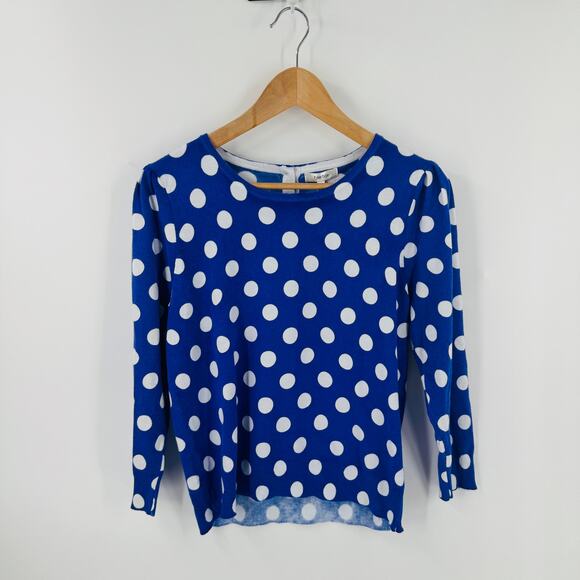 Tyler Böe NWT Purple Polka Dot Knit Top Long Sleeve Size Small - Picture 10 of 10